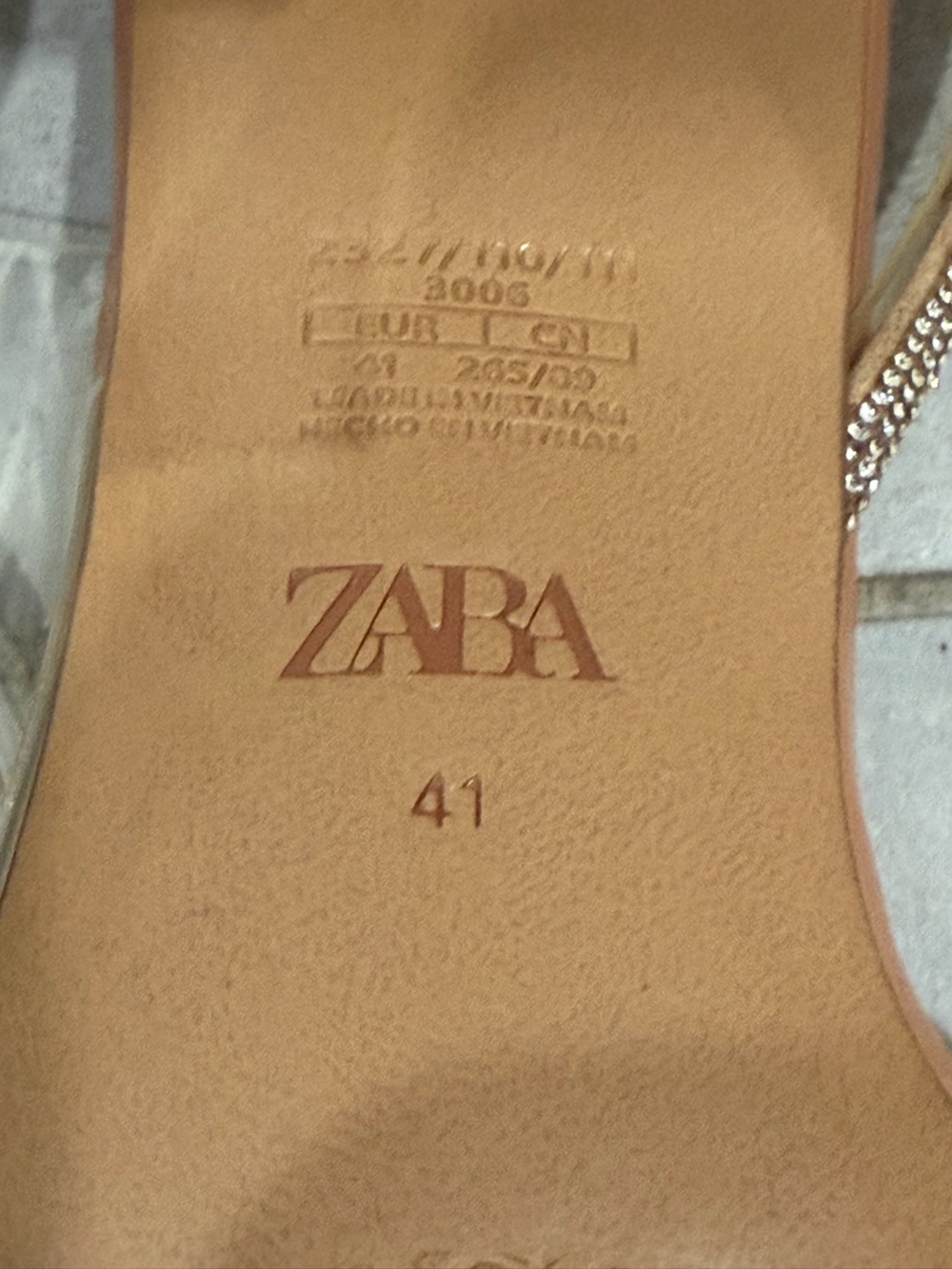 Zara Rhinestone Clear Slingback Heels Nude Size 41 EU / US 10 Never Worn - Picture 4 of 5
